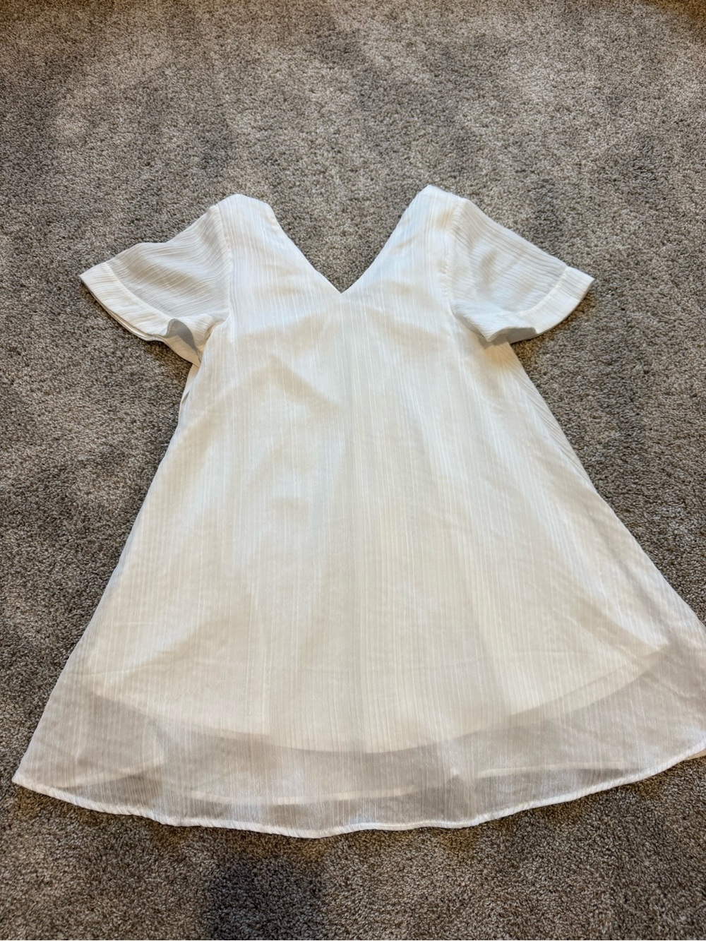 Altar'd State White Mini Dress with V-Neck